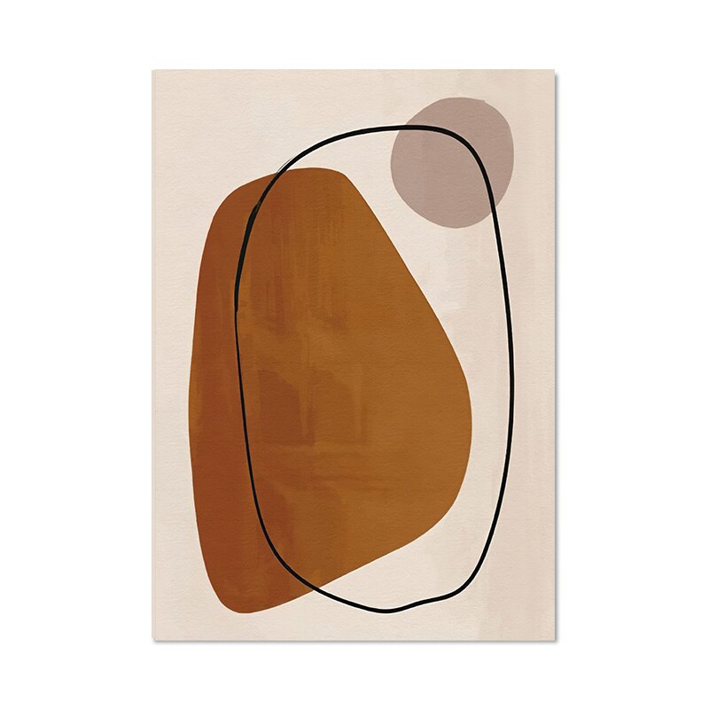 Abstract Beige Terracotta Portrait Line Art Wall Art Fine Art Canvas Prints For Modern Apartment Living Room Dining Room Home Office Decor