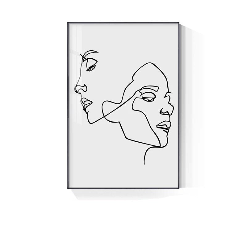 Minimalist Line Art Black White Poster Wall Art Fine Art Canvas Prints Simple Lifestyle Pictures For Bedroom Living Room Wall Decoration