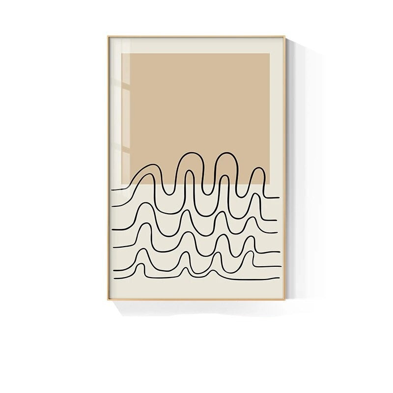 Nordic Black Line Leaves Geometry Abstract Boho Room Decor Modern Wall Art Canvas Painting Poster And Wall Prints For Home Decor