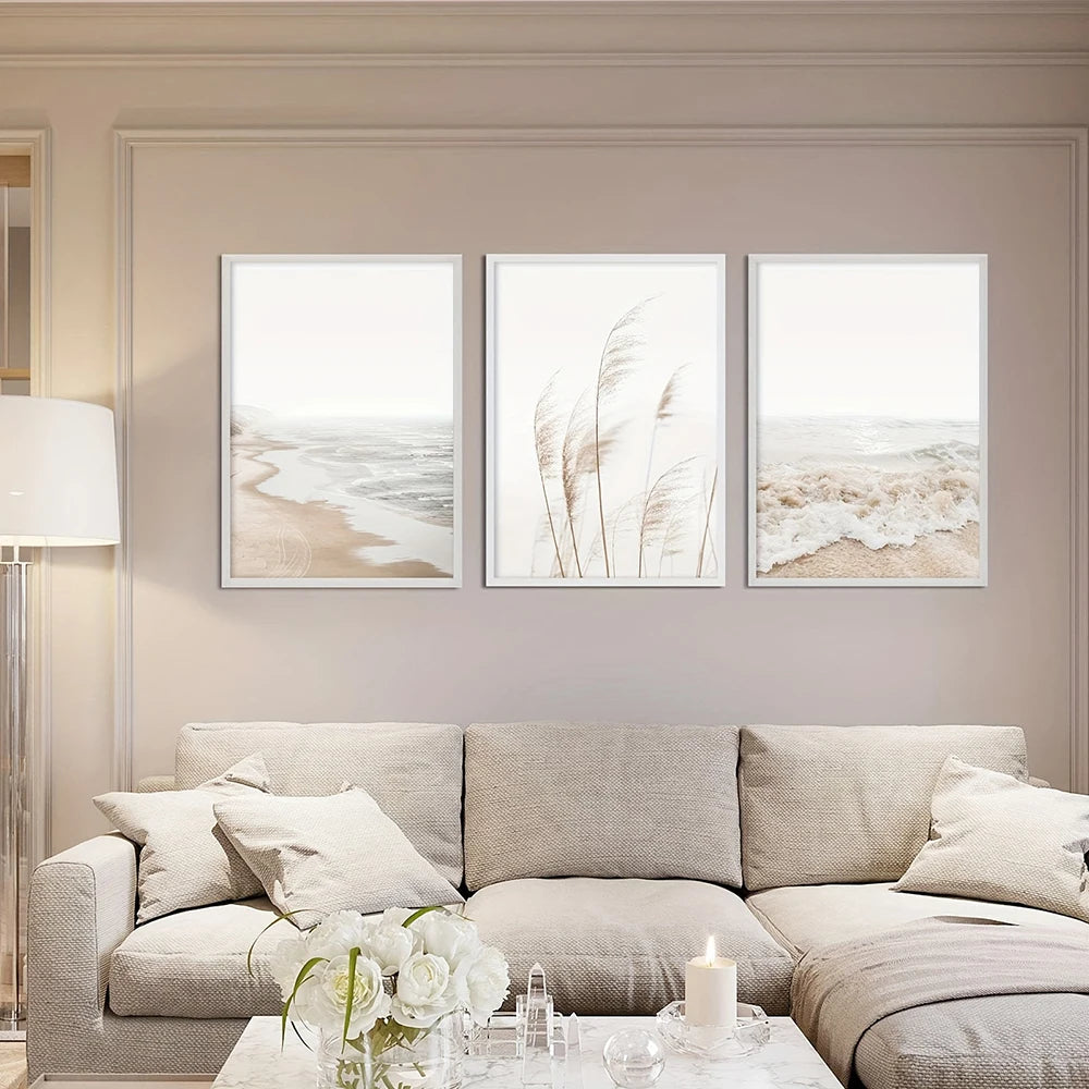 * Featured Sale * Minimalist Coastline Seascape Landscape Wall Art Fine Art Canvas Prints Pictures Of Calm For Living Room Bedroom Home Decor