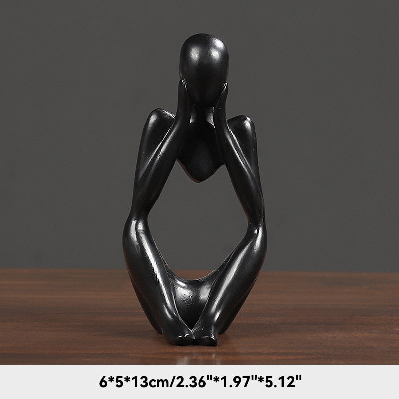 Abstract Thinker Figurines Resin Statue Sculptured Ornamental Characters For Living Room Coffee Table Mantelpiece Art Nordic Home Decor