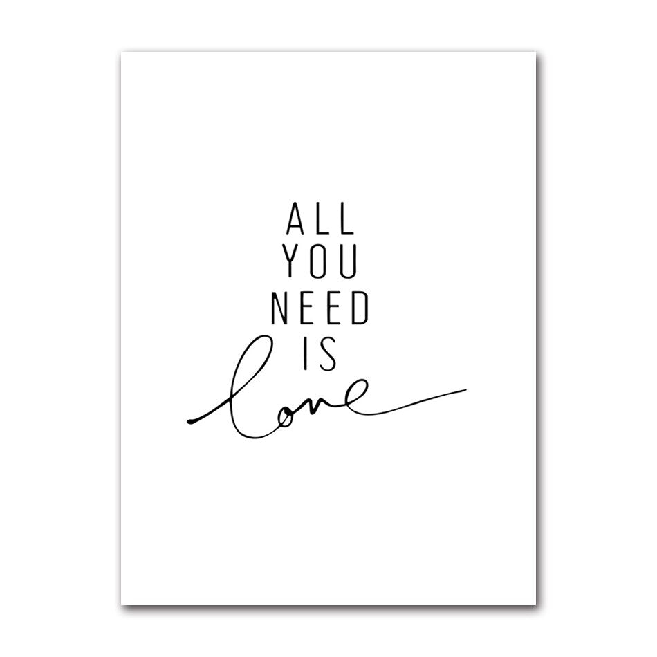 Happy Place Quotations Home Decor Wall Art Fine Art Canvas Prints Black White Minimalist Typographic Pictures For Family Living Room Wall Decor