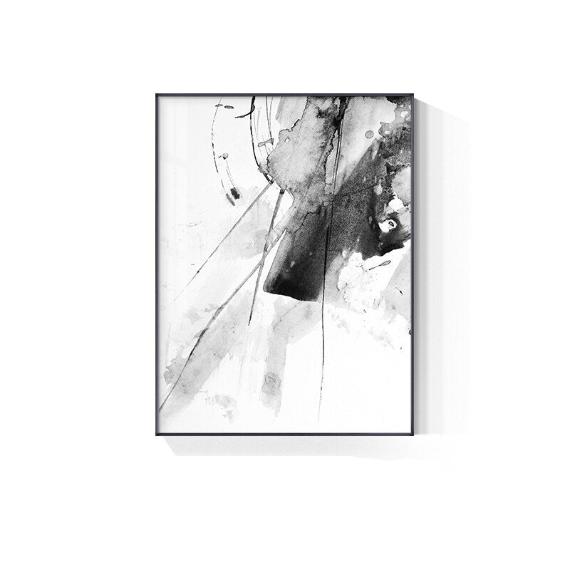 Black White Abstract Ink Splash Wall Art Fine Art Canvas Prints Nordic Pictures For Living Room Minimalist Scandinavian Interiors