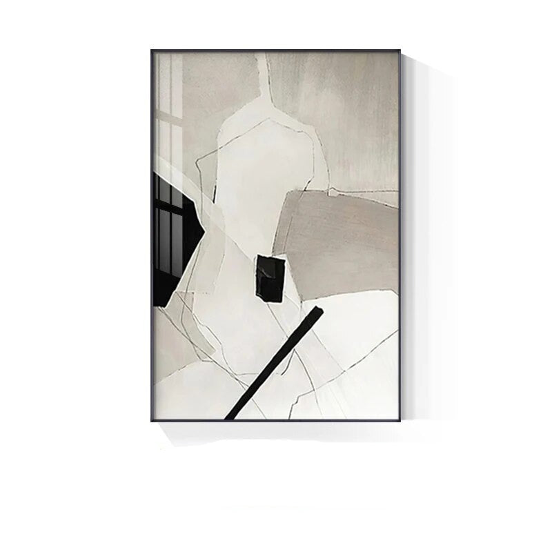 Abstract Geometric Color Block Wall Art Fine Art Canvas Prints Modern Neutral Color Pictures For Living Room Home Office Hotel Room Decor