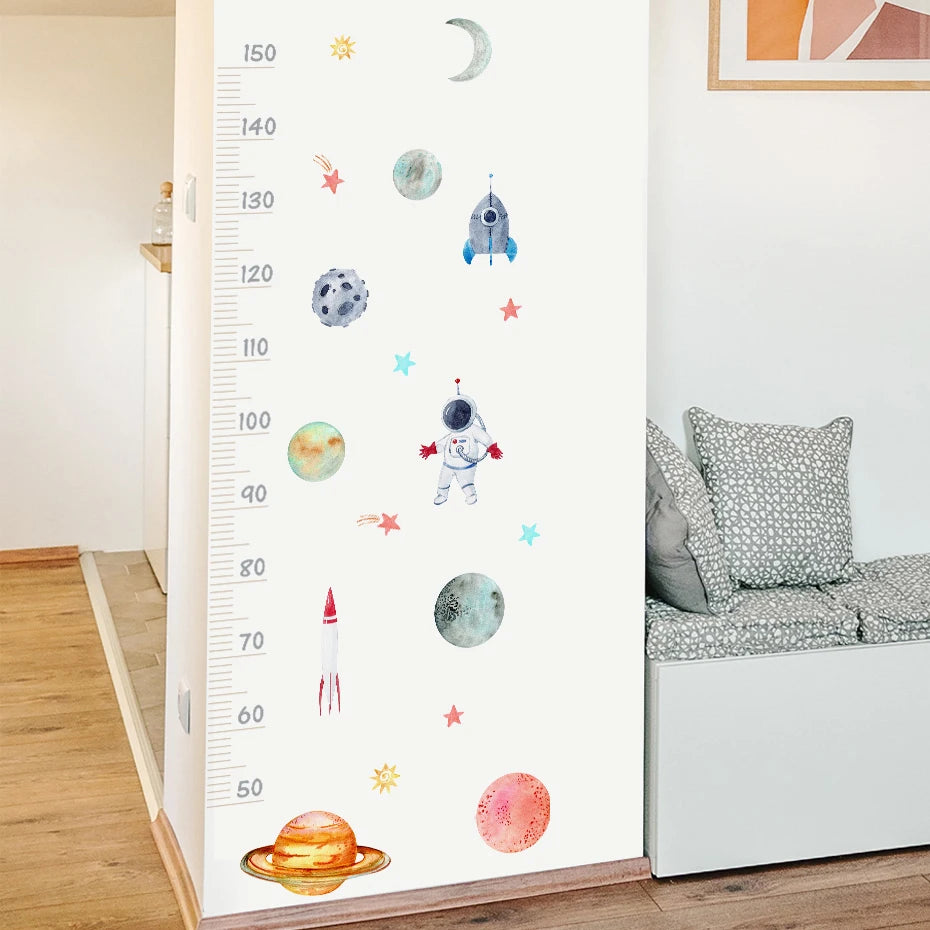 Cute Woodland Animals Height Measurement Wall Sticker For Nursery Room Removable Peel & Stick PVC Wall Decal For Creative Kid's Room Decor