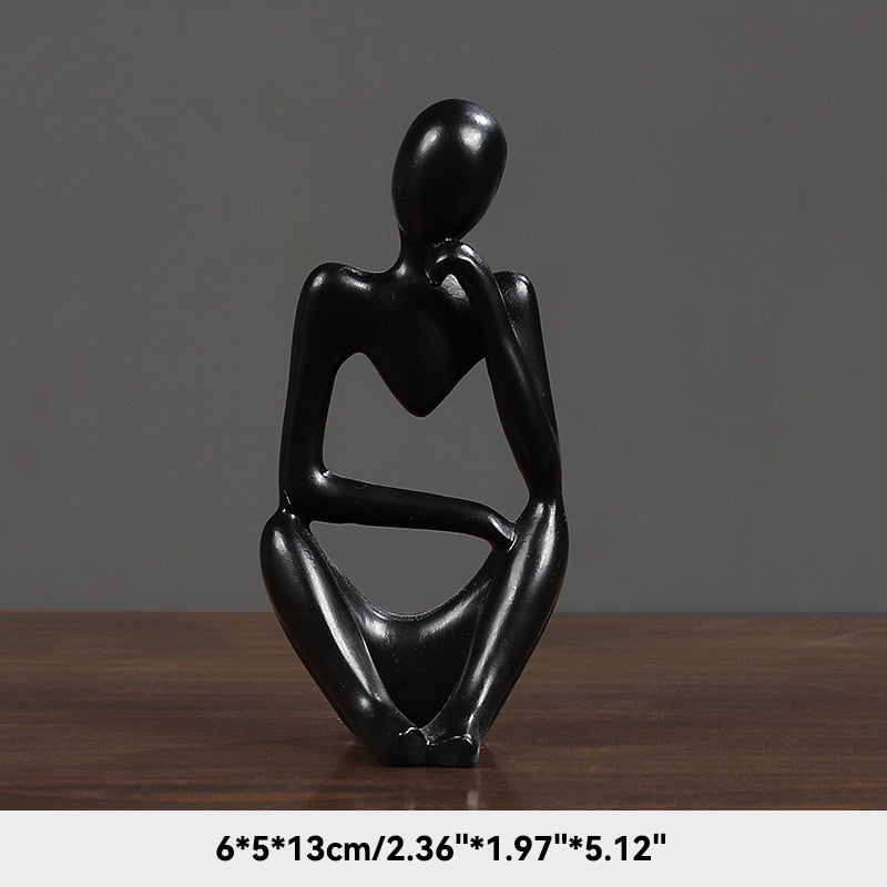 Abstract Thinker Figurines Resin Statue Sculptured Ornamental Characters For Living Room Coffee Table Mantelpiece Art Nordic Home Decor