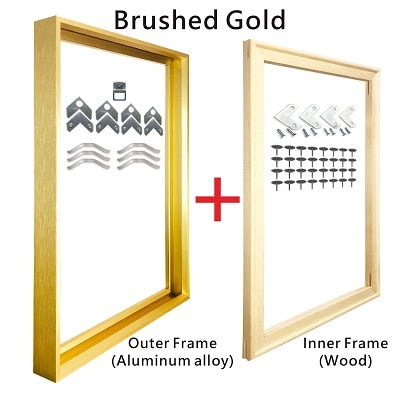 Metal Picture Frame Brushed Black Frosted White Brushed Gold Titanium Silver With Wood Inner Frame Sizes 20x30cm to 50x70cm