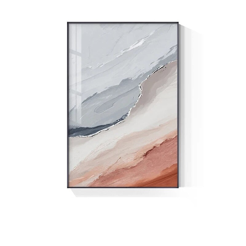 Modern Abstract Gray Beige Terracotta Wall Art Fine Art Canvas Prints Pictures For Living Room Bedroom Home Office Hotel Art Decor