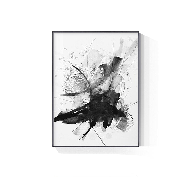 Black White Abstract Ink Splash Wall Art Fine Art Canvas Prints Nordic Pictures For Living Room Minimalist Scandinavian Interiors