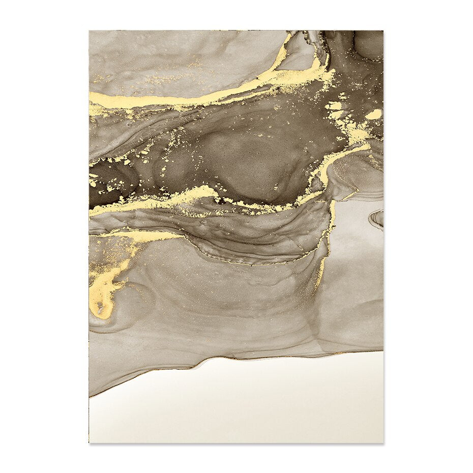 Modern Abstract Black Beige Liquid Marble Wall Art Fine Art Canvas Prints Pictures For Living Room Bedroom Light Luxury Home Decor