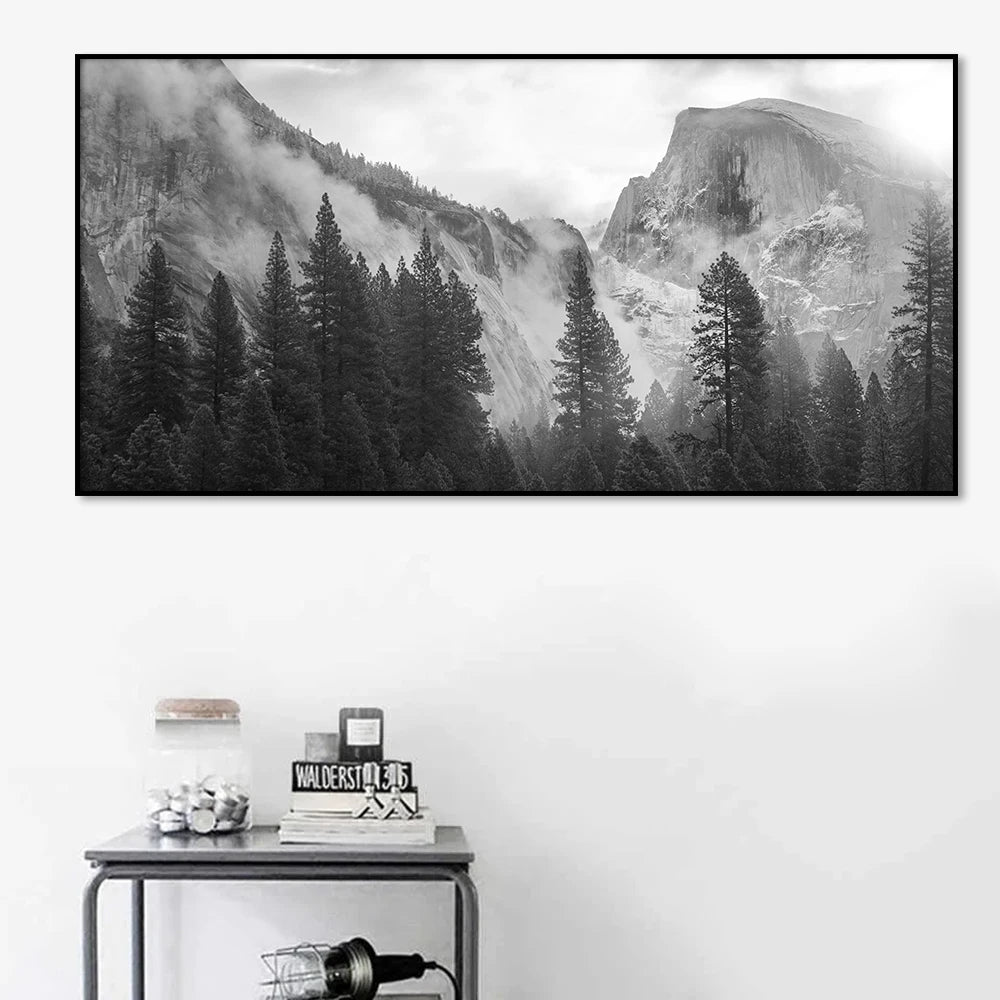 Northern Landscapes Forest Mountain Wilderness Wall Art Fine Art Canvas Prints Black White Posters For Living Room Modern Home Office Decor