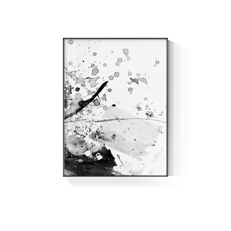 Black White Abstract Ink Splash Wall Art Fine Art Canvas Prints Nordic Pictures For Living Room Minimalist Scandinavian Interiors