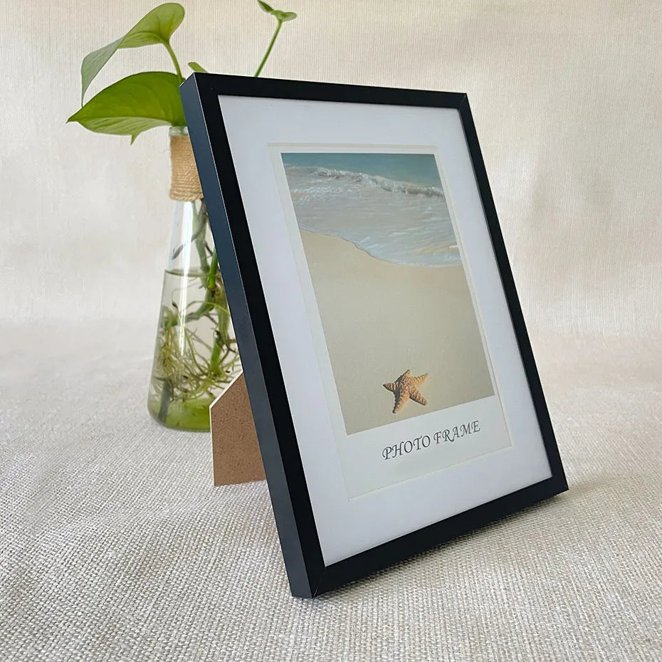 * Featured Sale * Black White Gold Aluminum Pictures Frames With Plexiglass Spring Clips & Hanging Hooks Modern Style Frames For Canvas Prints Sizes 10x15cm - 21x30cm (A4)