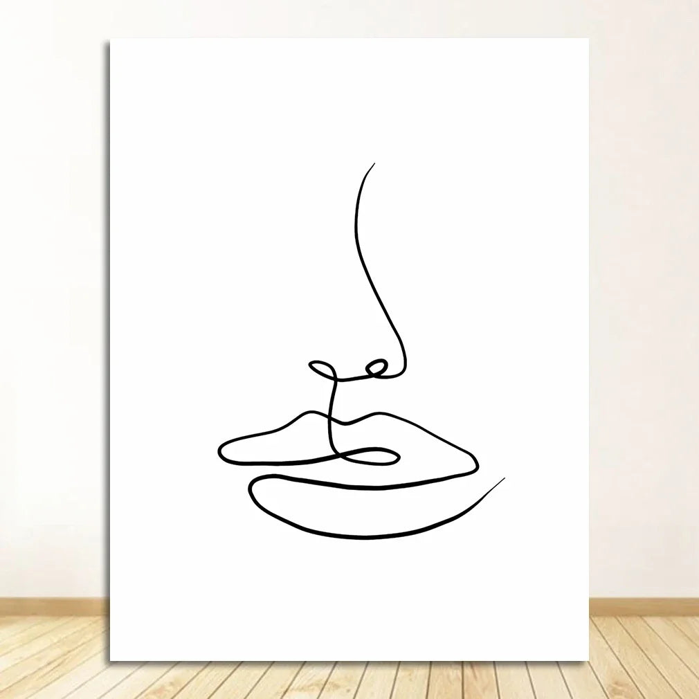Minimalist Abstract Line Art Figure Art Fine Art Canvas Prints Black White Pictures Posters For Living Room Bedroom Art For Simple Living 2025
