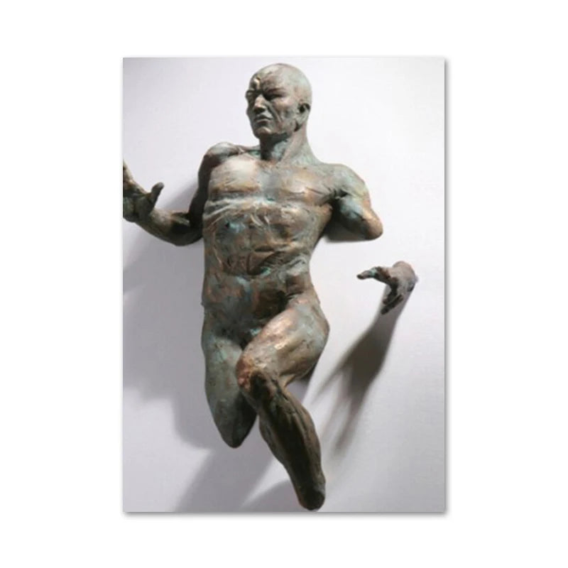 Modern Urban Abstract Iron Statue Wall Art Fine Art Canvas Prints 3d Visualization Figure Art Pictures For Minimalist Apartment Wall Decor