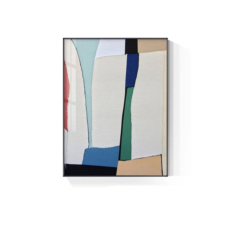 Modern Color Block Abstract Geometric Wall Art Fine Art Canvas Prints Colorful Pictures For Kitchen Living Room Dining Room Decor