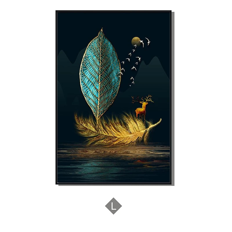 Abstract Black Golden Rings Wall Art Fine Art Canvas Prints Modern Aesthetics Pictures For Living Room Office Boutique Hotel Room Decor