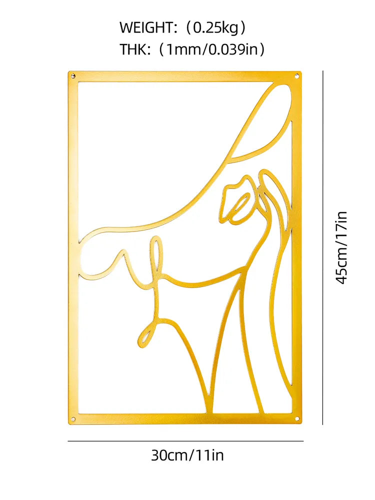 Simple Metalwork Line Art Figure Art Abstract Minimalist Wall Decoration For Bedroom Living Room Scandinavian Home Interior Decor