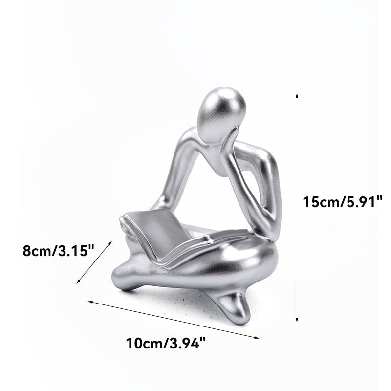 Abstract Thinker Figurines Resin Statue Sculptured Ornamental Characters For Living Room Coffee Table Mantelpiece Art Nordic Home Decor