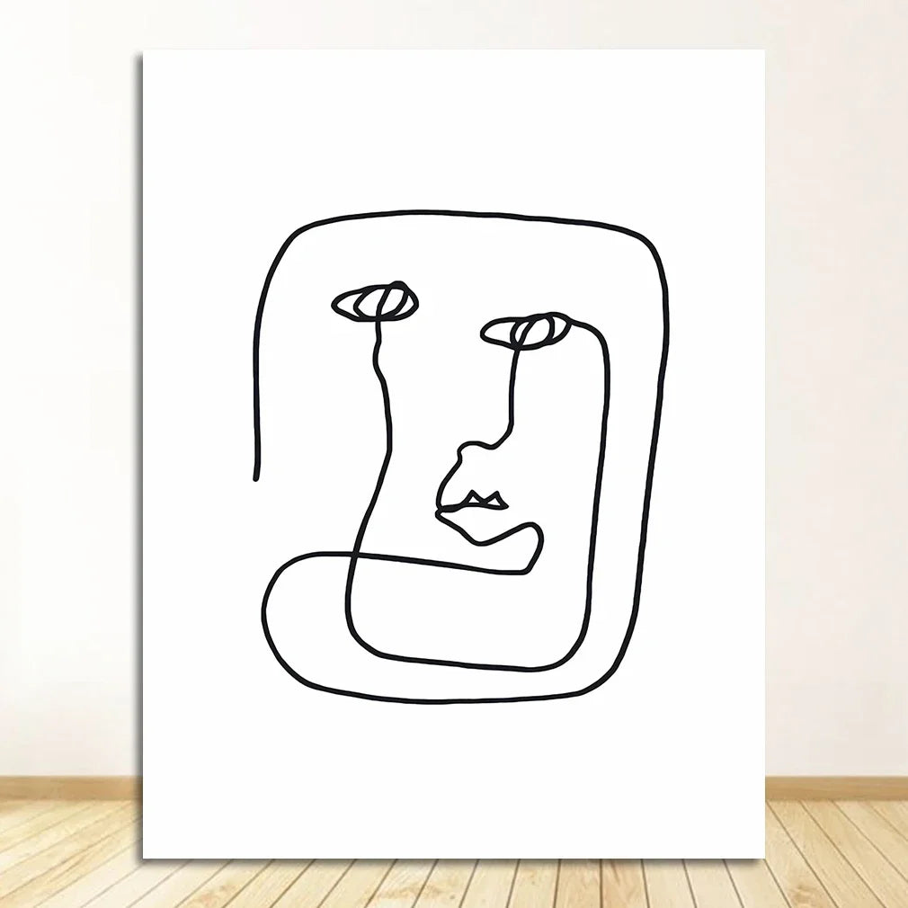 Minimalist Abstract Line Art Figure Art Fine Art Canvas Prints Black White Pictures Posters For Living Room Bedroom Art For Simple Living 2025