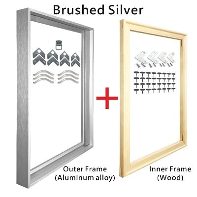 Metal Picture Frame Brushed Black Frosted White Brushed Gold Titanium Silver With Wood Inner Frame Sizes 20x30cm to 50x70cm
