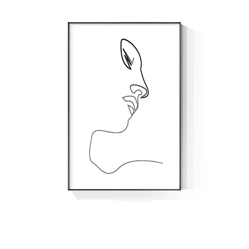 Minimalist Line Art Black White Poster Wall Art Fine Art Canvas Prints Simple Lifestyle Pictures For Bedroom Living Room Wall Decoration