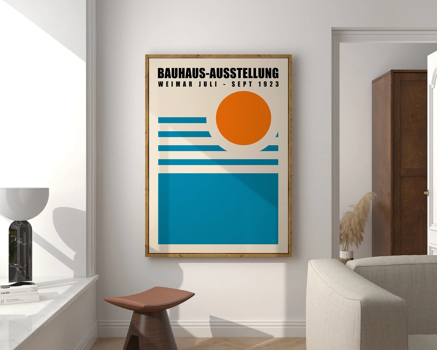 Colorful Vintage Retro Geometric Abstract Bauhaus Expo Art Gallery Poster Wall Art Fine Art Canvas Prints Pictures For Living Room Home Office Decor