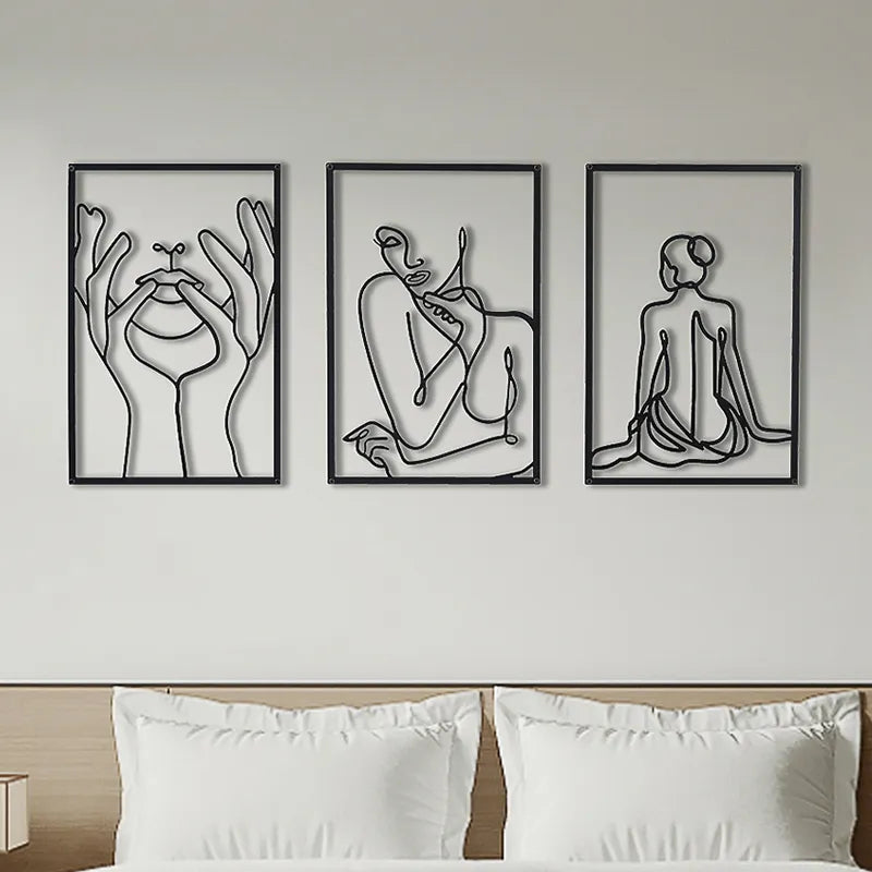 Simple Metalwork Line Art Figure Art Abstract Minimalist Wall Decoration For Bedroom Living Room Scandinavian Home Interior Decor