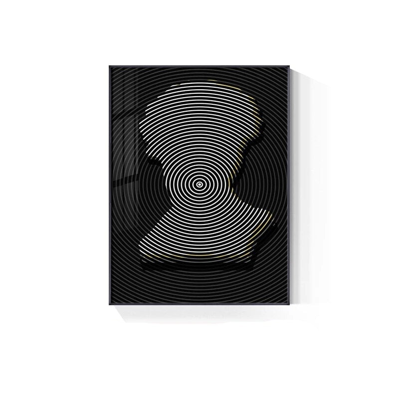 Black & White Abstract Retro David Poster Wall Art Fine Art Canvas Prints Modern Pictures For Living Room Dining Room Home Office Decor
