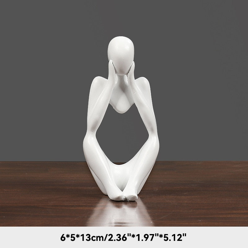 Abstract Thinker Figurines Resin Statue Sculptured Ornamental Characters For Living Room Coffee Table Mantelpiece Art Nordic Home Decor