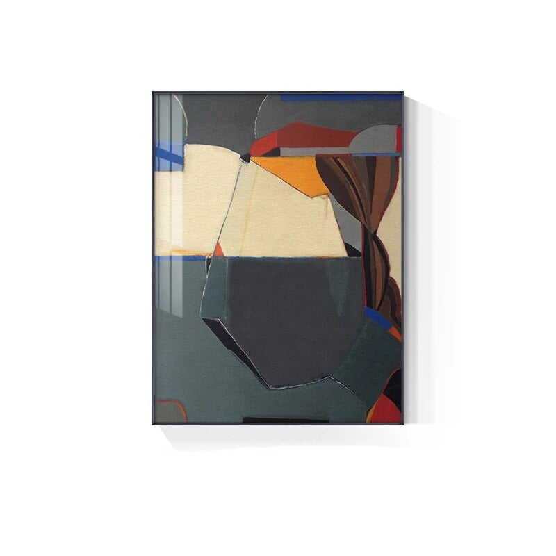 Modern Color Block Abstract Geometric Wall Art Fine Art Canvas Prints Colorful Pictures For Kitchen Living Room Dining Room Decor