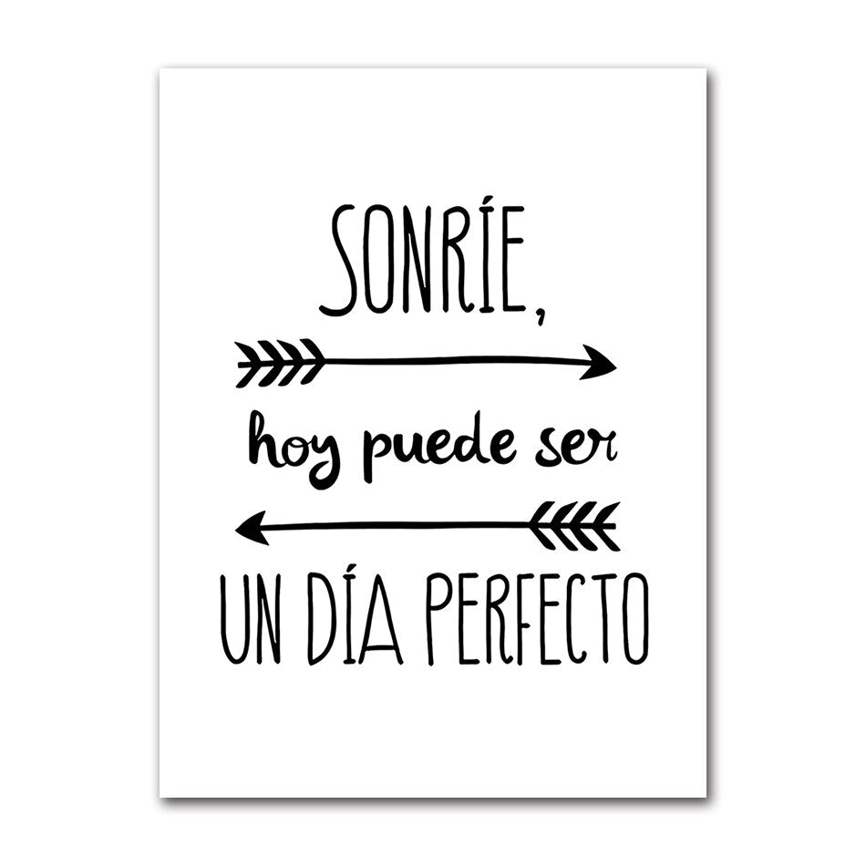 Happy Place Quotations Home Decor Wall Art Fine Art Canvas Prints Black White Minimalist Typographic Pictures For Family Living Room Wall Decor