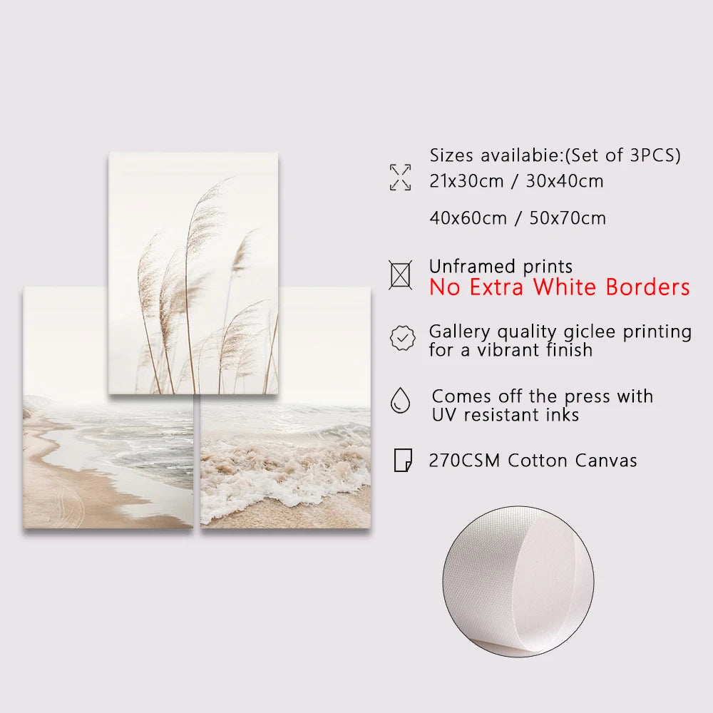 * Featured Sale * Minimalist Coastline Seascape Landscape Wall Art Fine Art Canvas Prints Pictures Of Calm For Living Room Bedroom Home Decor