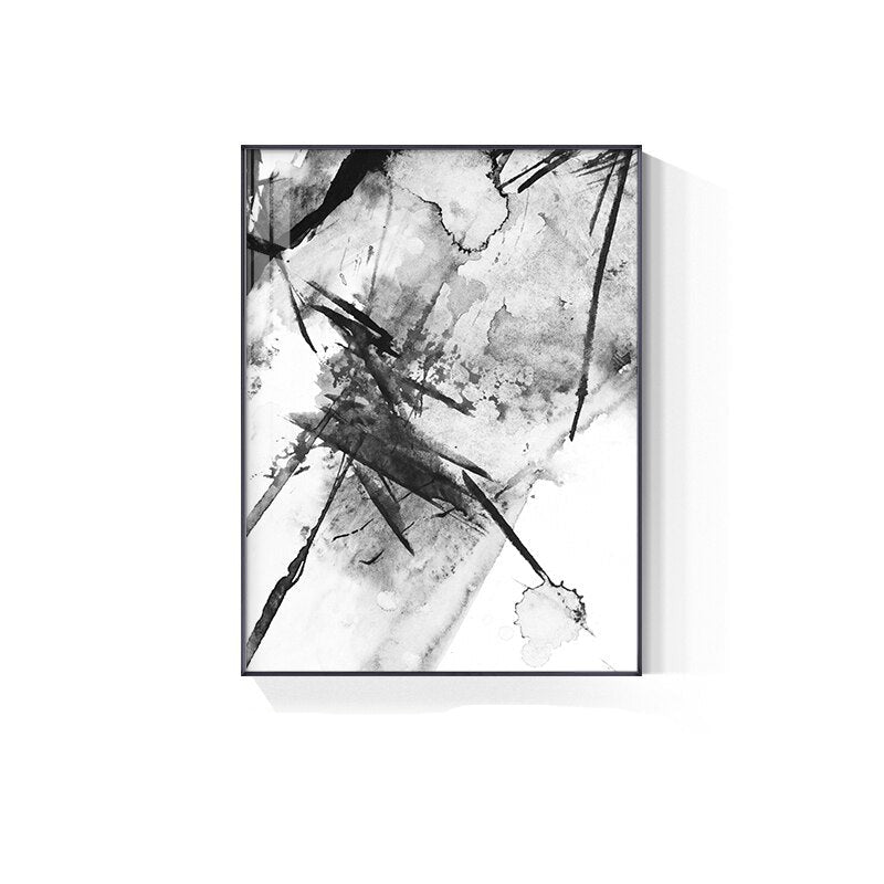 Black White Abstract Ink Splash Wall Art Fine Art Canvas Prints Nordic Pictures For Living Room Minimalist Scandinavian Interiors