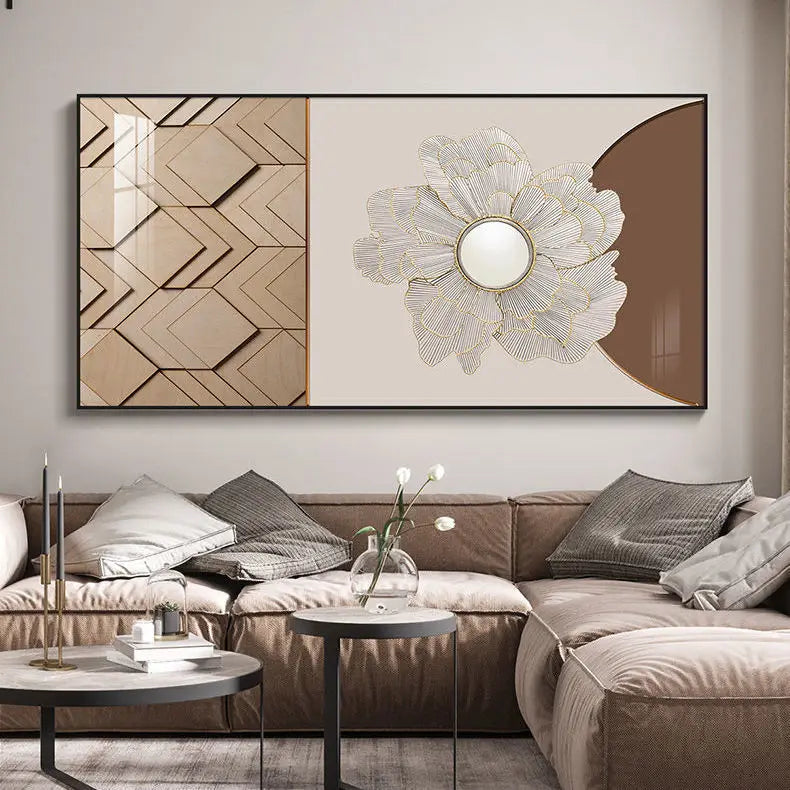 Modern Abstract Architectural Artforms Wall Art Fine Art Canvas Prints Black Brown Golden Beige Pictures For Luxury Loft Living Room Lifestyle Art Decor