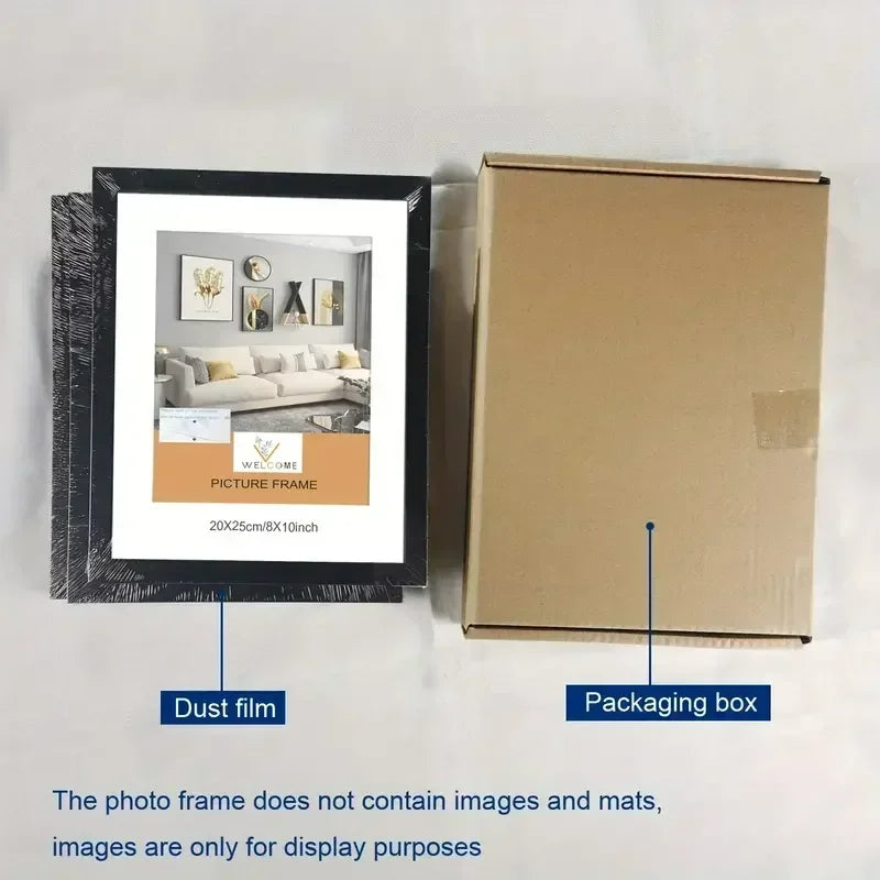 Set of 3Pcs Wood Picture Frame A3 A4 Size - Modern and Stylish Frame for Canvas Prints, Posters and Photo Wall Art - Black, White, Natural Wood Colors
