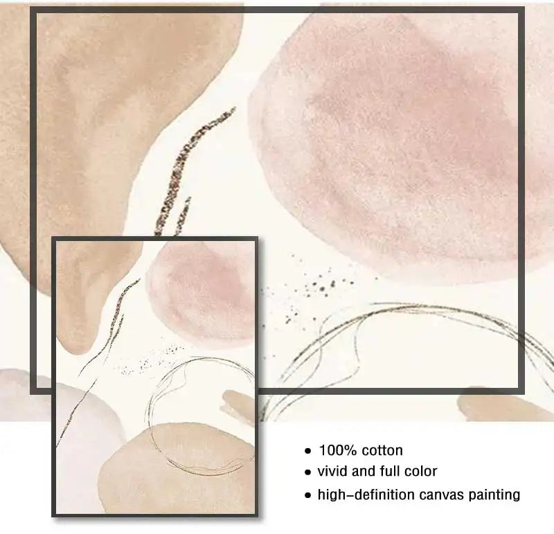 Neutral Colors Beige Biomorphic Abstract Wall Art Fine Art Canvas Prints Pictures For Living Room Dining Room Nordic Art For Bedroom