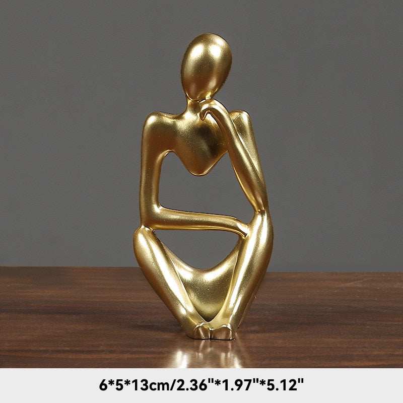 Abstract Thinker Figurines Resin Statue Sculptured Ornamental Characters For Living Room Coffee Table Mantelpiece Art Nordic Home Decor