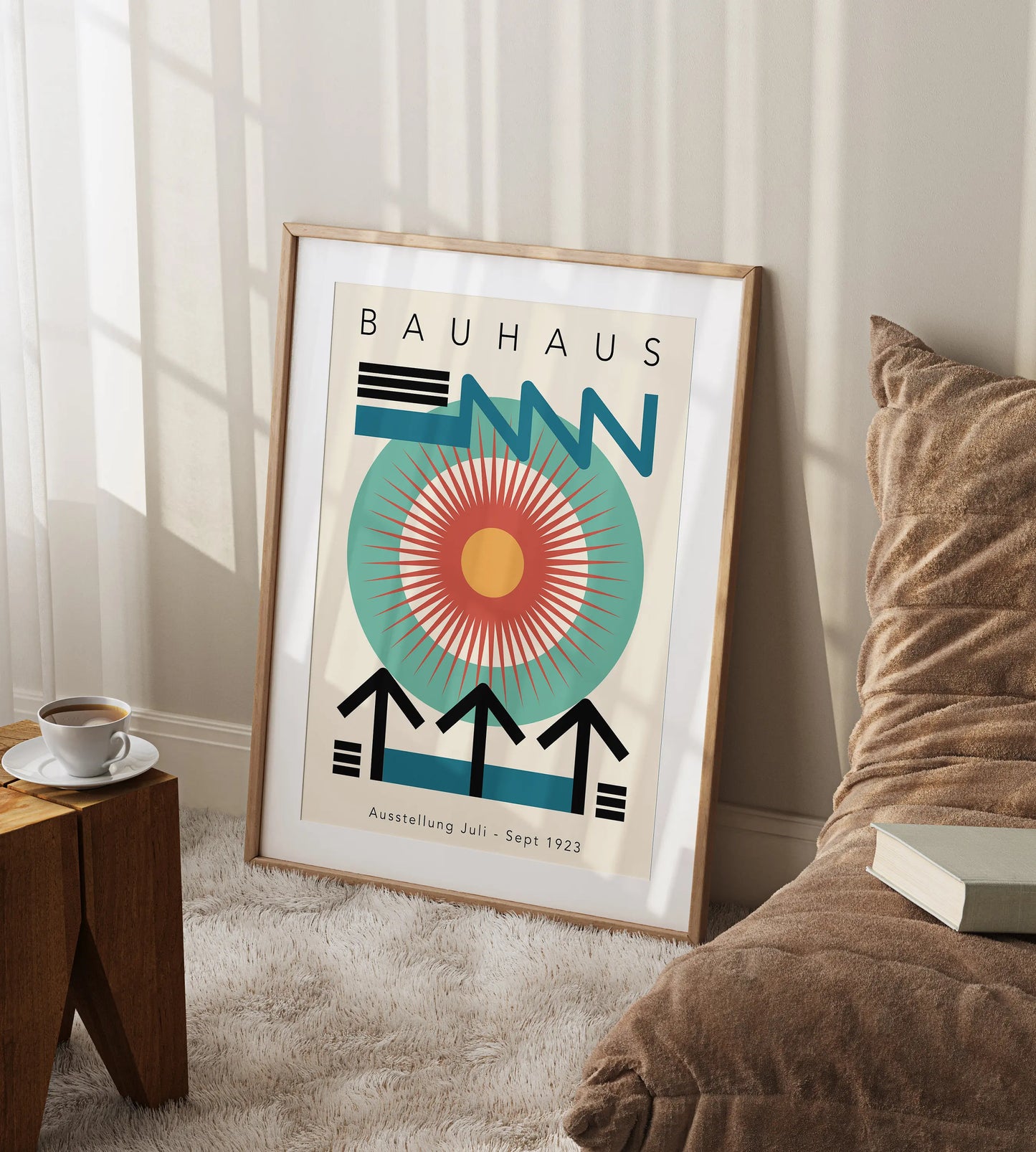 Colorful Vintage Retro Geometric Abstract Bauhaus Expo Art Gallery Poster Wall Art Fine Art Canvas Prints Pictures For Living Room Home Office Decor