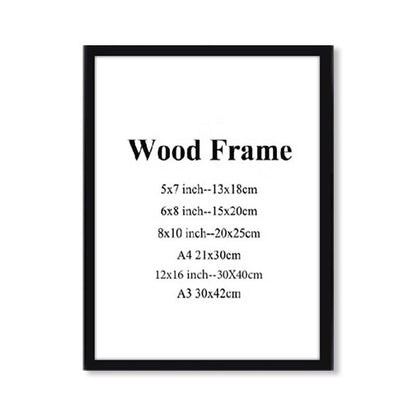 A3 A4 Size Wood Picture Frame - Modern and Stylish Frame for Canvas Prints, Posters and Photo Wall Art - Black, White, Natural Wood Colors