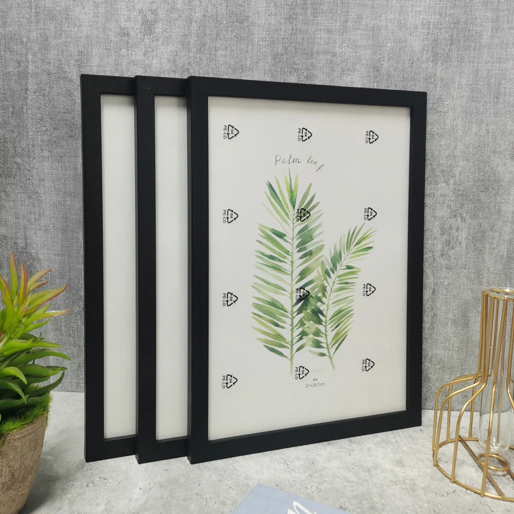 3Pcs Wooden Picture Frame For Canvas Prints Nordic Style Black White Natural Wood Photo Frame For 21x30cm 20x25cm 15x20cm 13x18cm Canvas Prints
