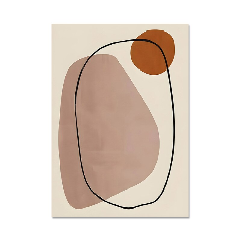 Abstract Beige Terracotta Portrait Line Art Wall Art Fine Art Canvas Prints For Modern Apartment Living Room Dining Room Home Office Decor