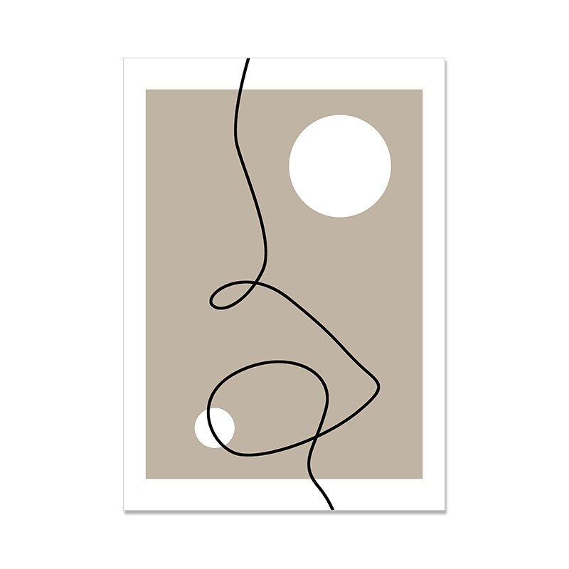 Minimalist Black Beige White Abstract Line Art Fine Art Canvas Prints Pictures For Living Room Dining Room Home Office Interior Decor