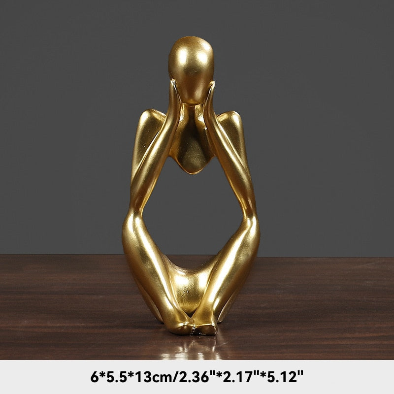 Abstract Thinker Figurines Resin Statue Sculptured Ornamental Characters For Living Room Coffee Table Mantelpiece Art Nordic Home Decor