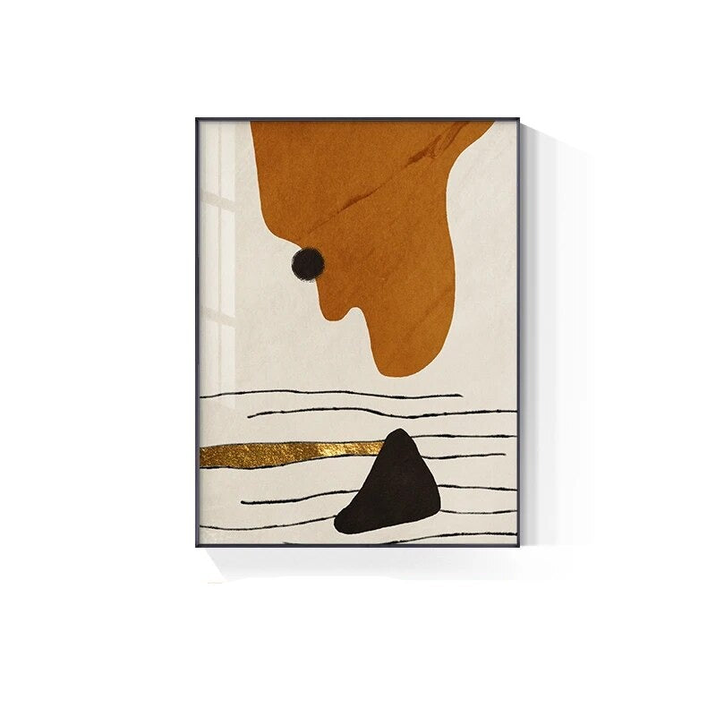 Modern Abstract Solid Color Wall Art Golden Black Orange Fine Art Canvas Prints Nordic Pictures For Living Room Home Office Hotel Decor