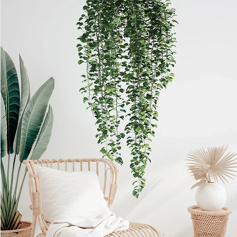 Realistic Green Vines Wall Decal 54x105cm Green Leaves Wall Sticker Re realistic-green-vines-wall-decal-54x105cm-green-leaves-wall-sticker-re