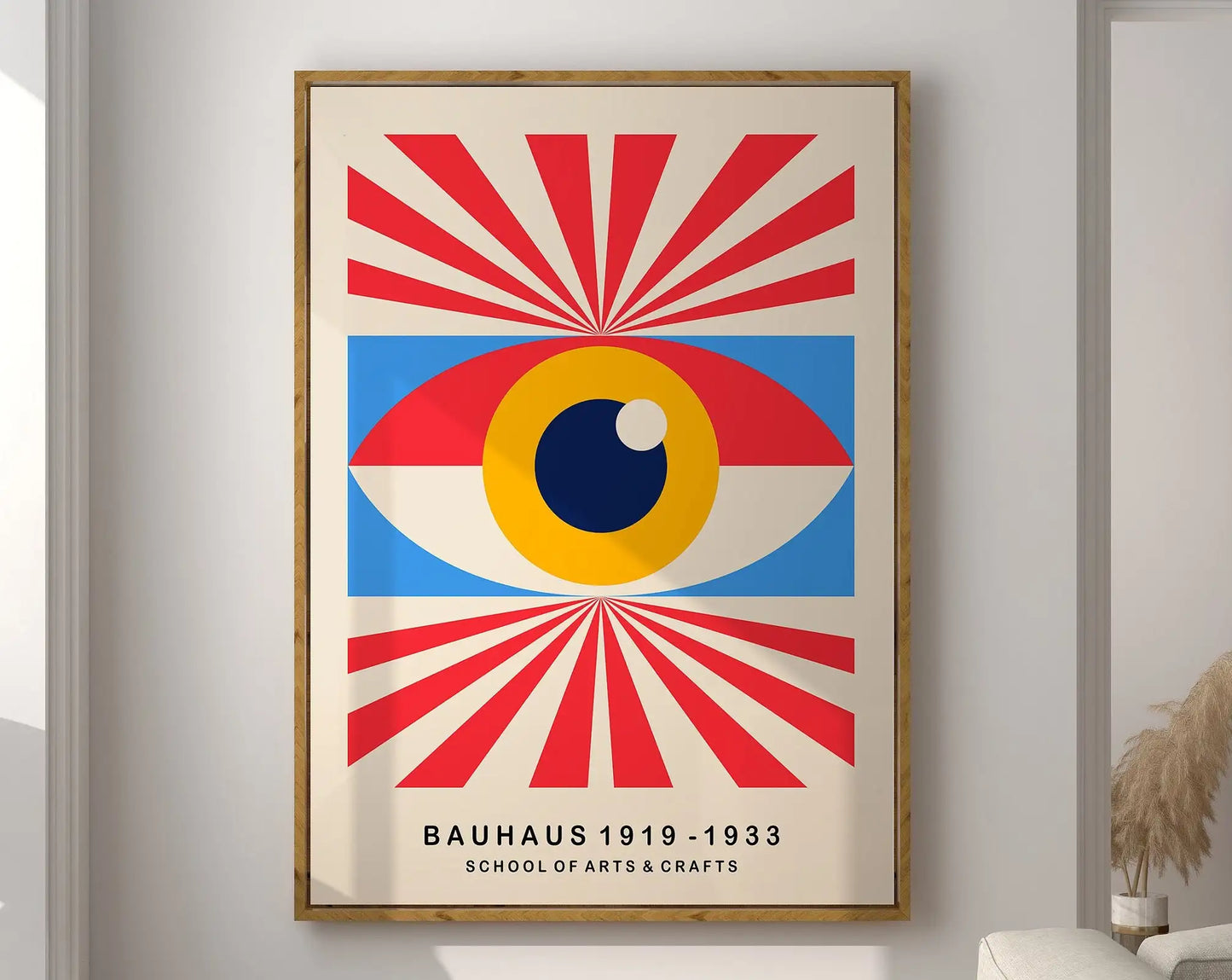 Colorful Vintage Retro Geometric Abstract Bauhaus Expo Art Gallery Poster Wall Art Fine Art Canvas Prints Pictures For Living Room Home Office Decor