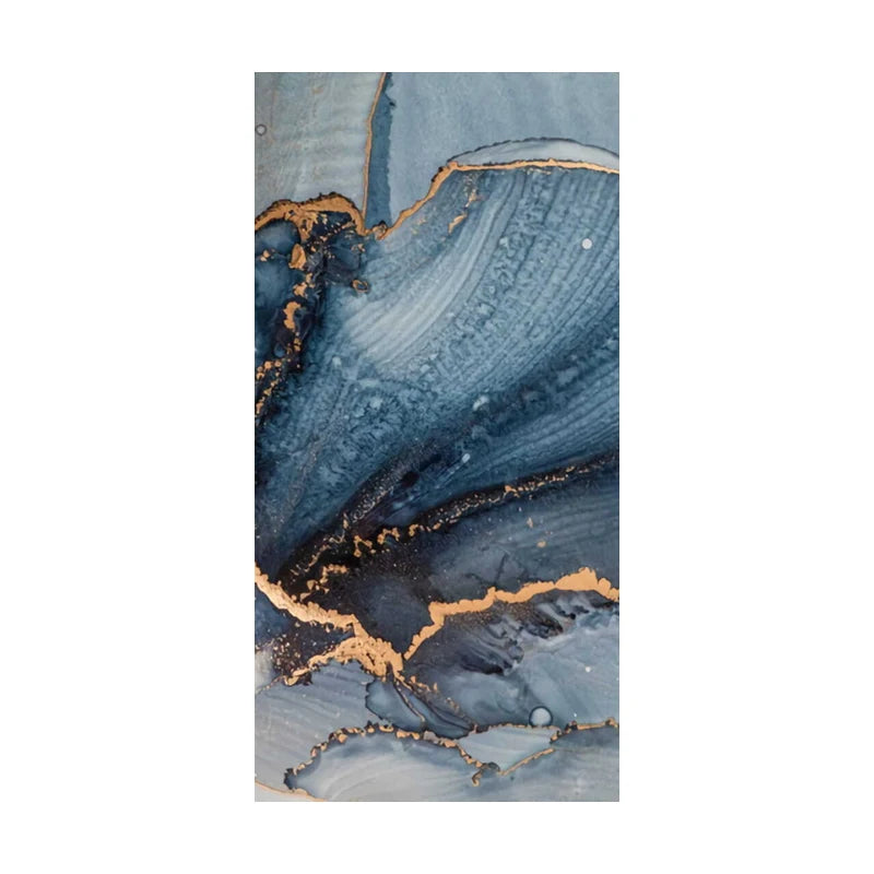 Set of 3Pcs Abstract Golden Blue Liquid Marble Print Wall Art Fine Art Canvas Prints Pictures For Modern Living Room Bedroom Home Office Decor