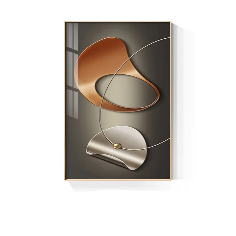 Modern Aesthetics Wall Art Abstract Arc & Curved Elements Fine Art Canvas Prints For Modern Loft Living Room Office Boutique Hotel Decor