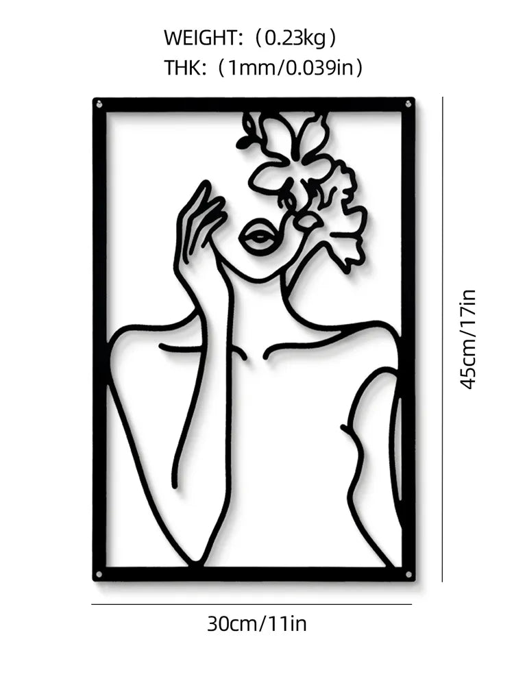 Simple Metalwork Line Art Figure Art Abstract Minimalist Wall Decoration For Bedroom Living Room Scandinavian Home Interior Decor